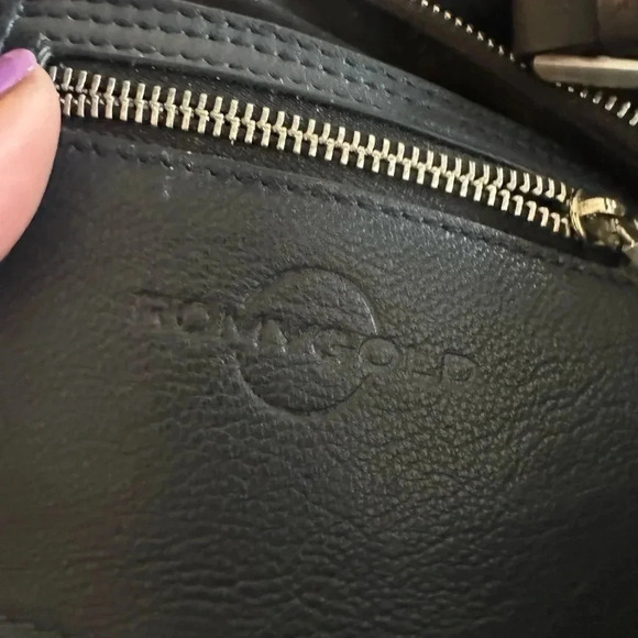 Romy Gold Navy Bag with shoulder strap - Picture 5 of 5